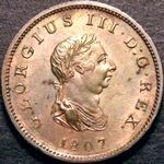 1807 UK halfpenny value, George III