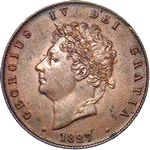 King George IV era UK halfpenny values