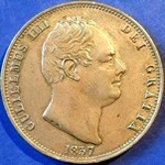 King William IV era UK halfpenny values