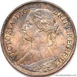 Queen Victoria era UK farthing values, bun head, pg1 (1860 to 1868)