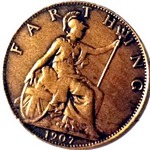 1907 UK farthing value, Edward VII