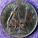 1908 UK farthing value, Edward VII