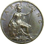 1916 UK farthing value, George V