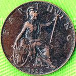1922 UK farthing value, George V