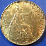 1926 UK halfpenny value, George V