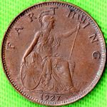 1927 UK farthing value, George V