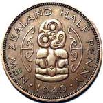 1940 New Zealand halfpenny