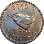 1940 UK farthing value, George VI