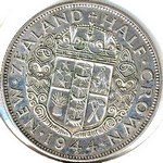 1944 New Zealand half crown
