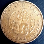 1944 New Zealand halfpenny