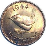 1944 UK farthing value, George VI