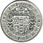 1945 New Zealand half crown