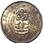 1947 New Zealand halfpenny