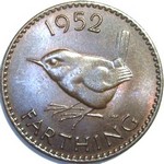 1952 UK farthing value, George VI