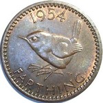 1954 UK farthing value, Elizabeth II