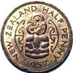 1957 New Zealand halfpenny