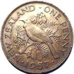 1957 New Zealand penny