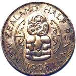 1958 New Zealand halfpenny