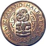 1959 New Zealand halfpenny