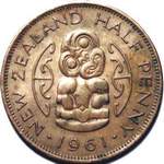 1961 New Zealand halfpenny