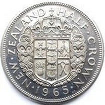 1965 New Zealand half crown