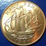 1966 UK halfpenny value, Elizabeth II