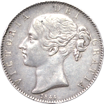 Queen Victoria era UK crown values, young head